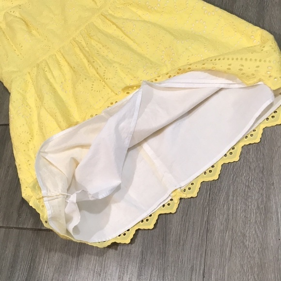 Vineyard Vines size 14 Yellow V-Neck Sleeveless Eyelet Fully Lined Dress - Picture 5 of 9